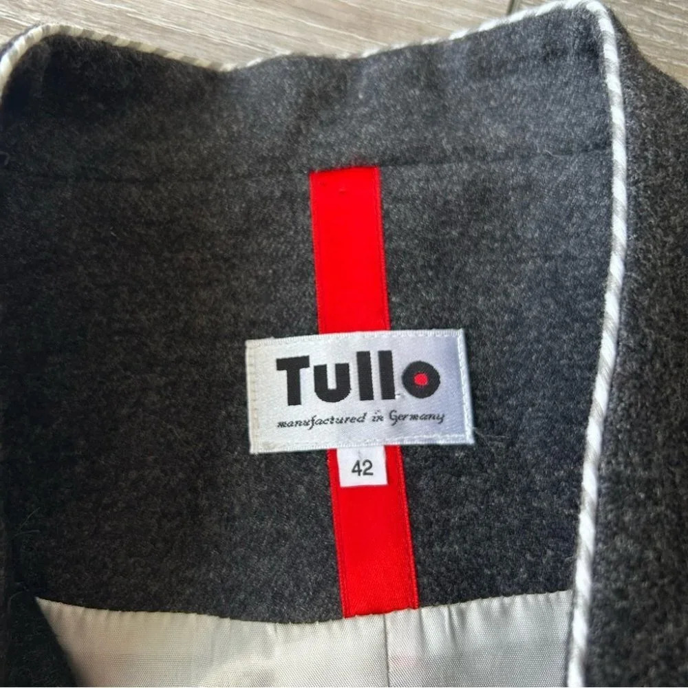 Vintage Tullo Stand Collar Wool Blazer Made  in Germany - Picture 6 of 15